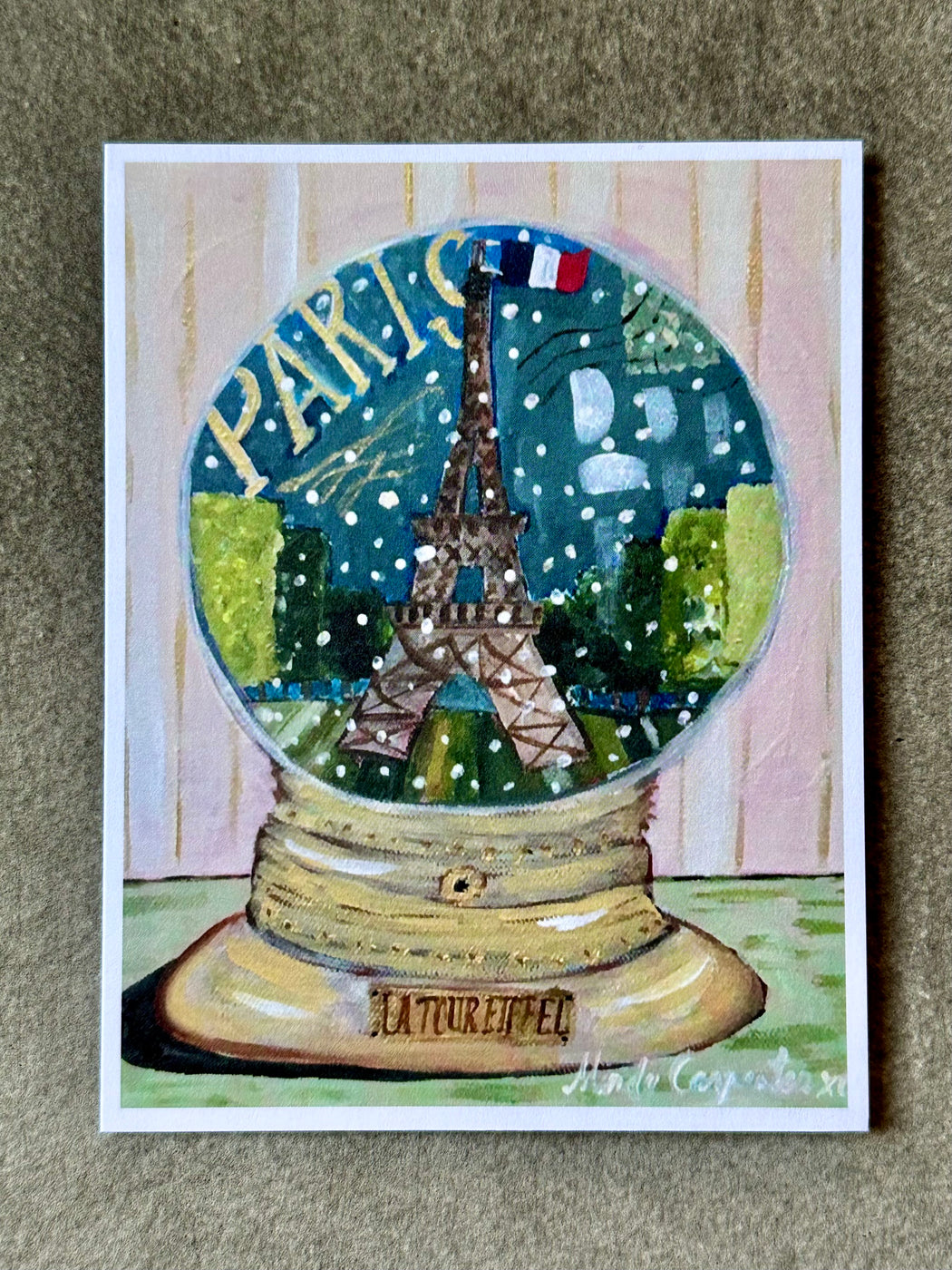 "Paris Holiday Snow Globe" Card by Mindy Carpenter