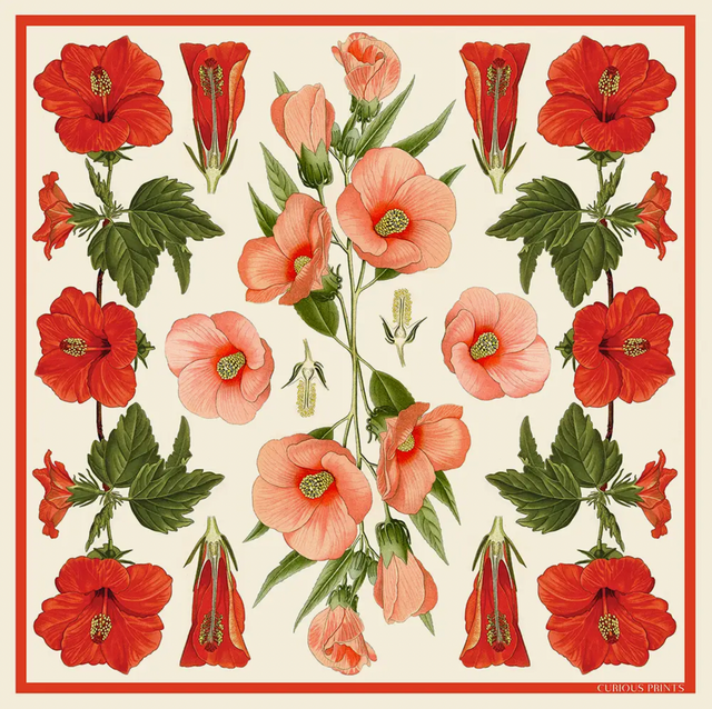 "Hibiscus" Silk Scarf by Curious Prints