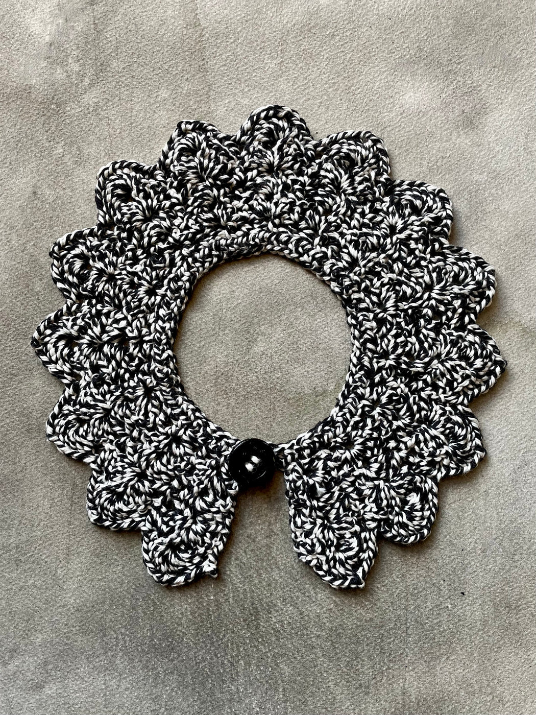 "Black Tweed" Hand-Crocheted Collar by Albo