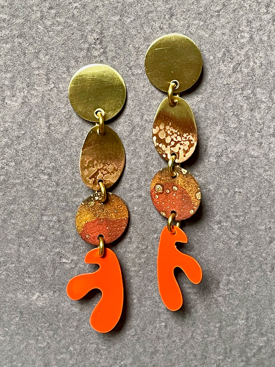 Sibilia "Shapes in a Line" Earrings - Papaya