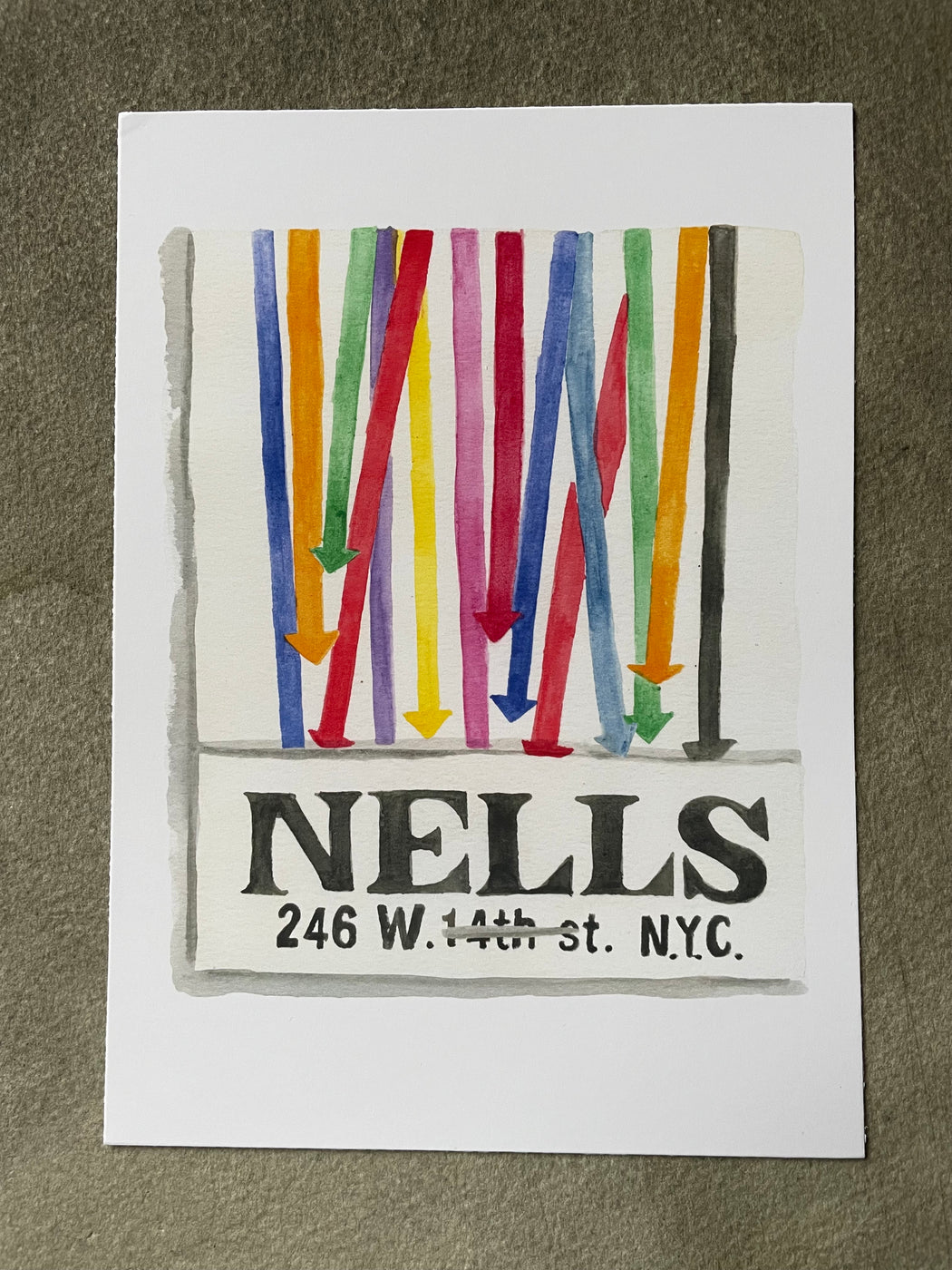 "Nells" Matchbook Watercolor Print by Jessica Rowe