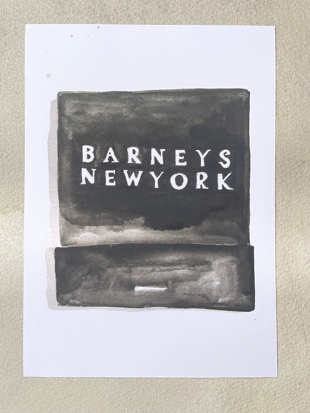 "Barneys" Matchbook Watercolor Print by Jessica Rowe