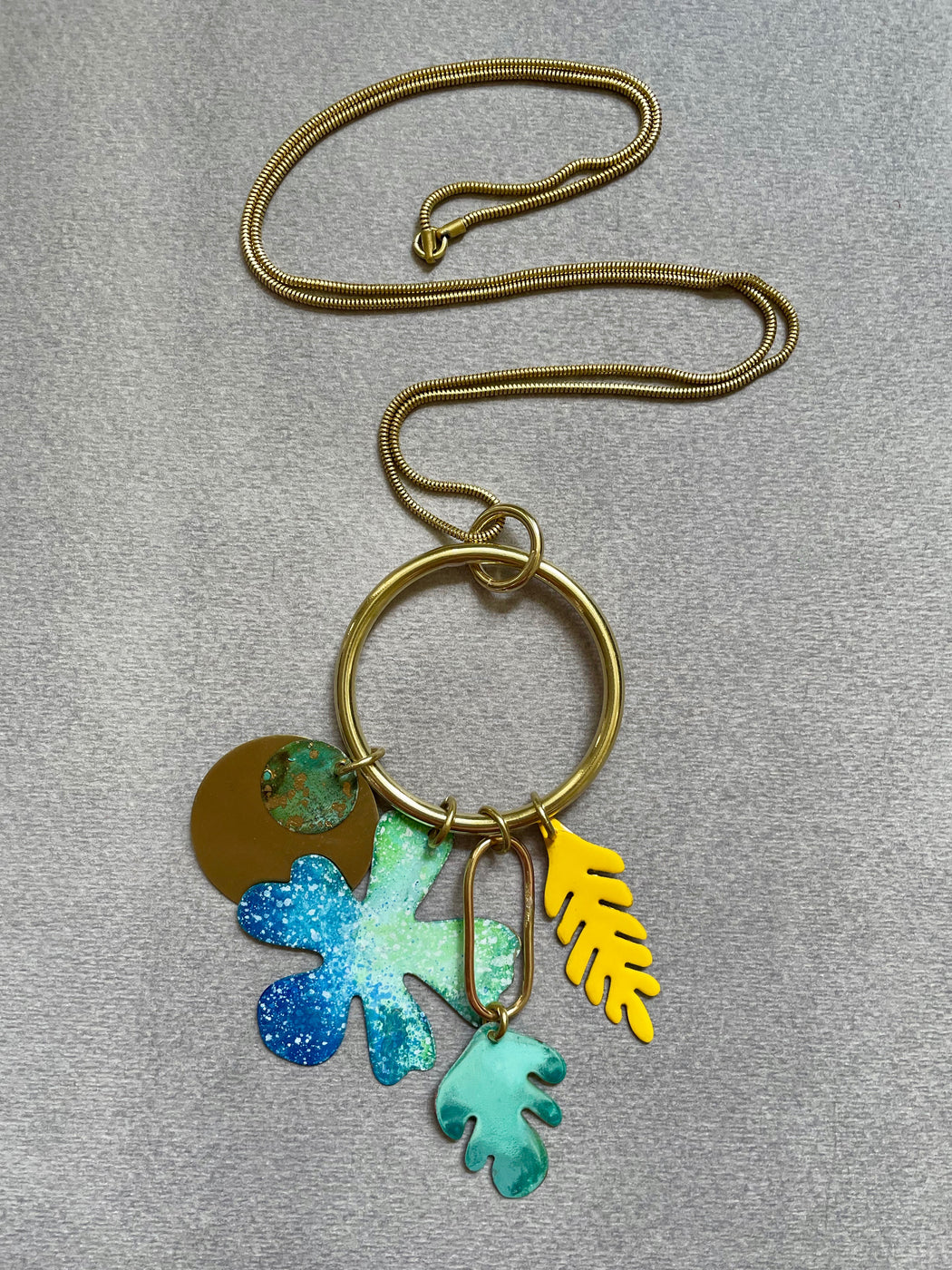 Sibilia "Botanica" Enameled Brass Pendant