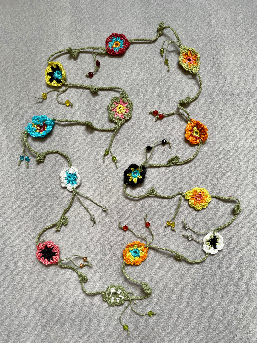 "Daisy Chain" Crocheted Necklace