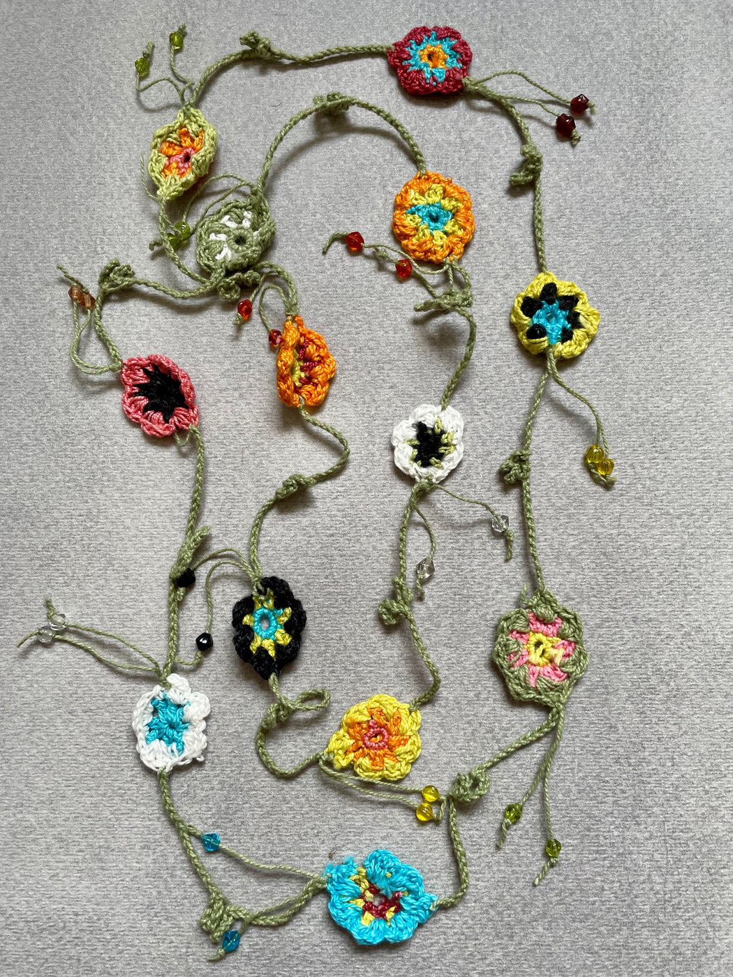 "Daisy Chain" Crocheted Necklace