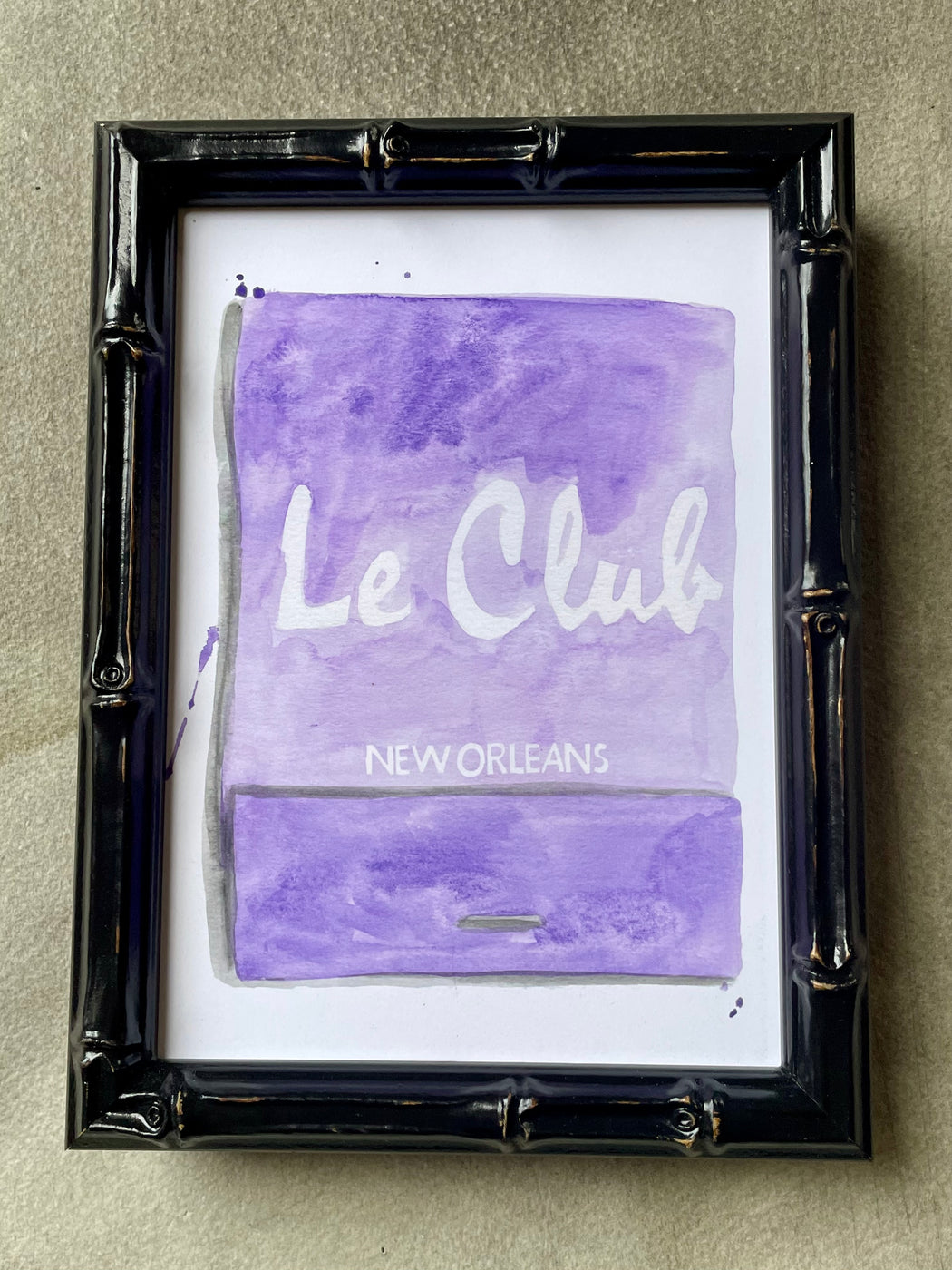 "Le Club" Matchbook Watercolor Print by Jessica Rowe