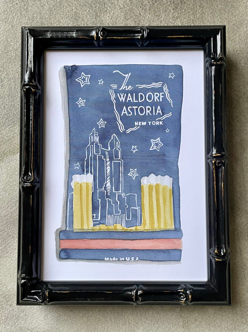 "Waldorf Astoria" Matchbook Watercolor Print by Jessica Rowe