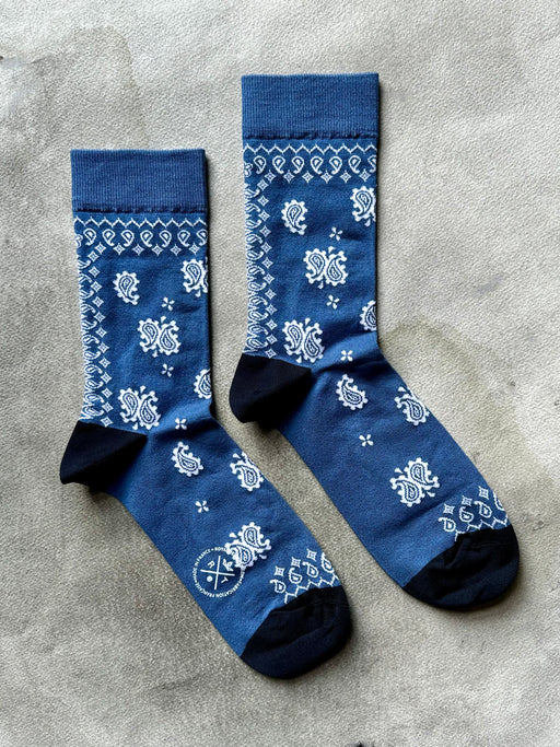 Royalties Paris Socks for Women - Blue Bandana