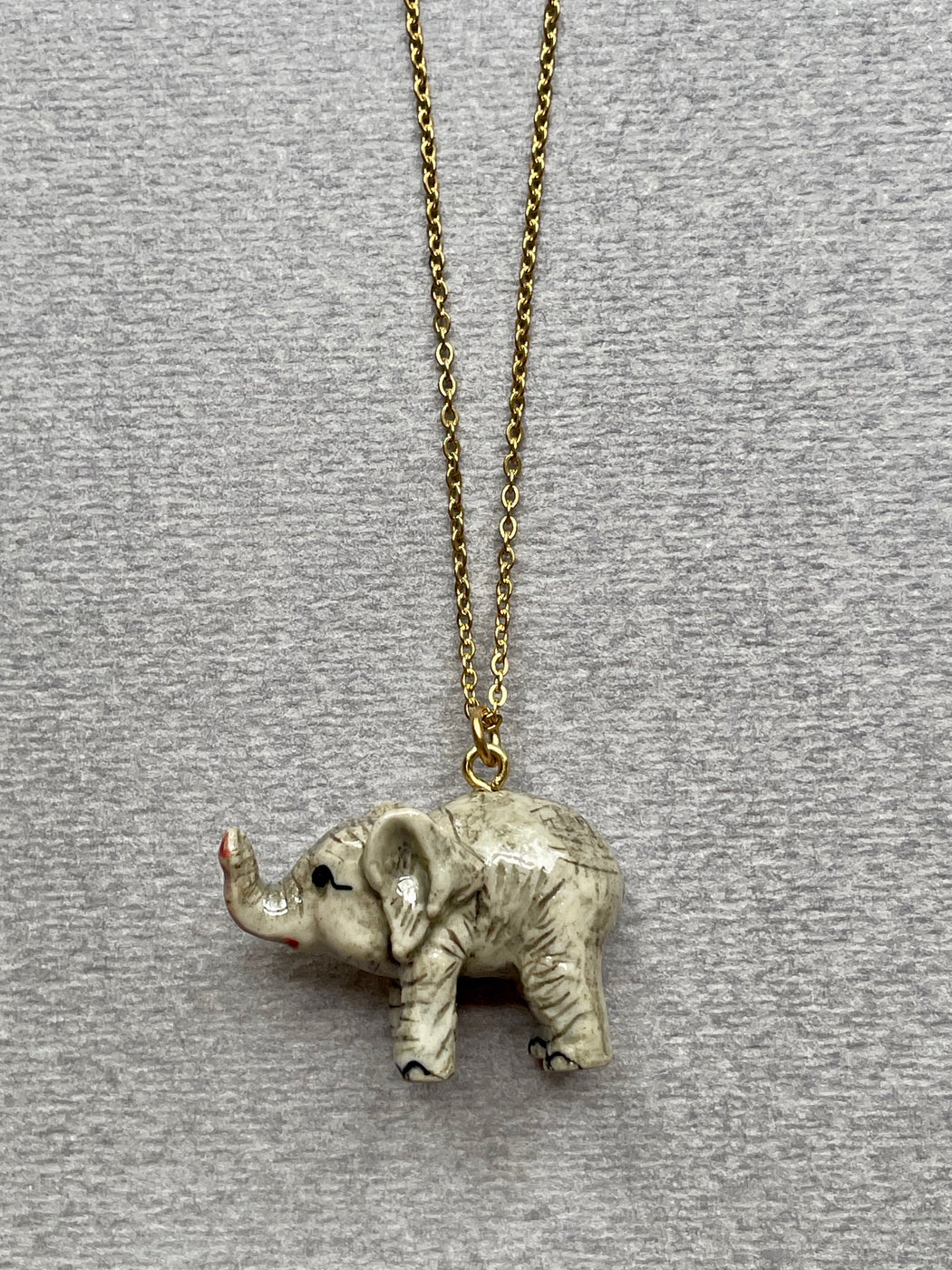 Porcelain "Baby Elephant" Pendant by Camp Hollow