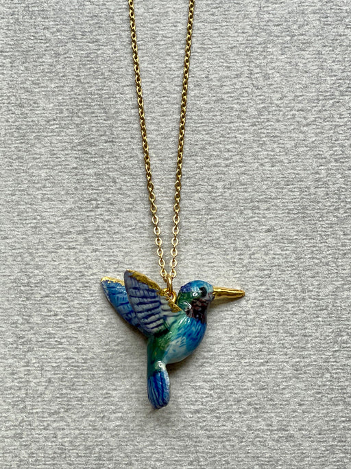 Porcelain "Hummingbird" Pendant by Camp Hollow