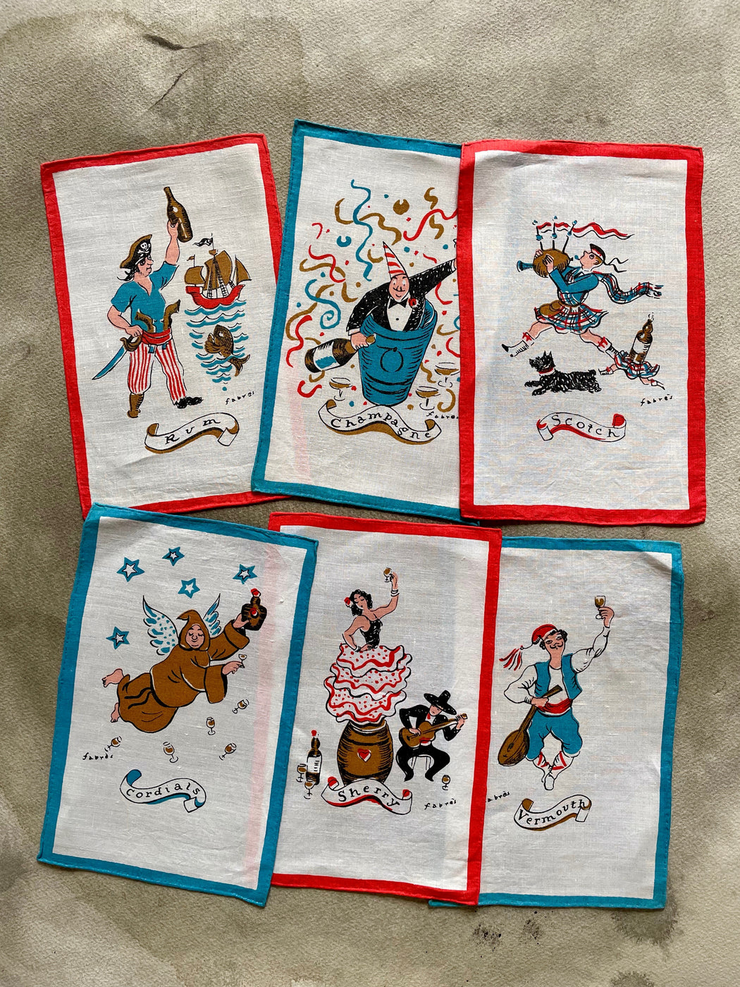 Vintage Cocktail Napkins - Spirits