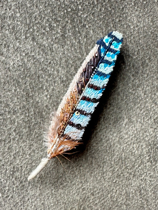 "Jay Feather" Brooch by Trovelore