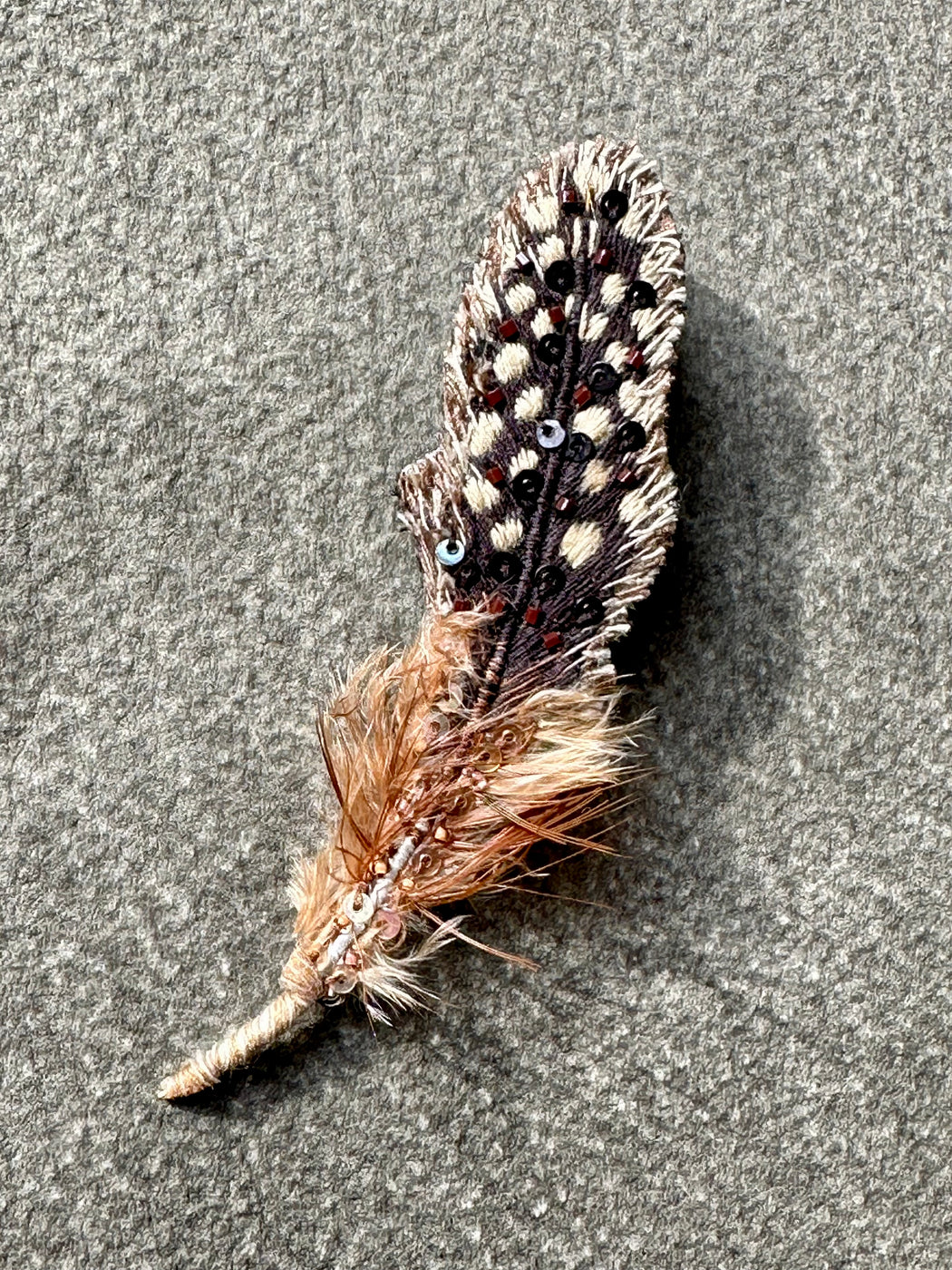 "Guinea Feather" Brooch by Trovelore