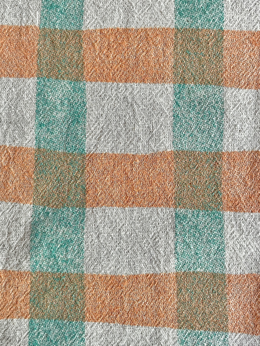 "Picnic" Tea Towel - Terra Cotta and Teal