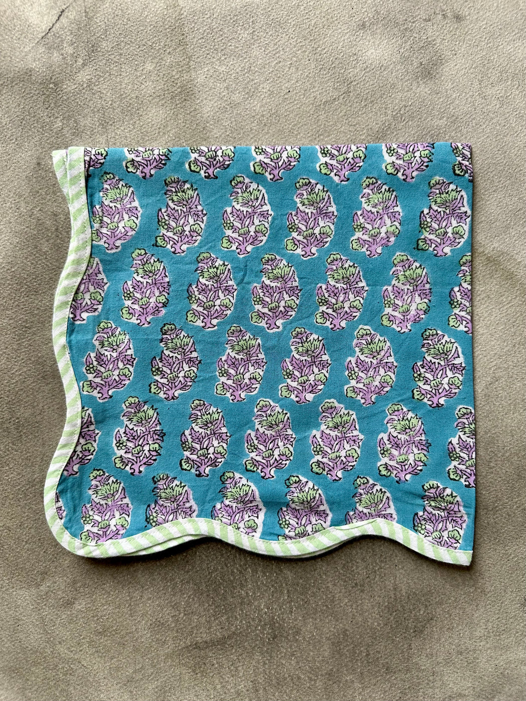 "Blues" Cotton Block-Print Napkins