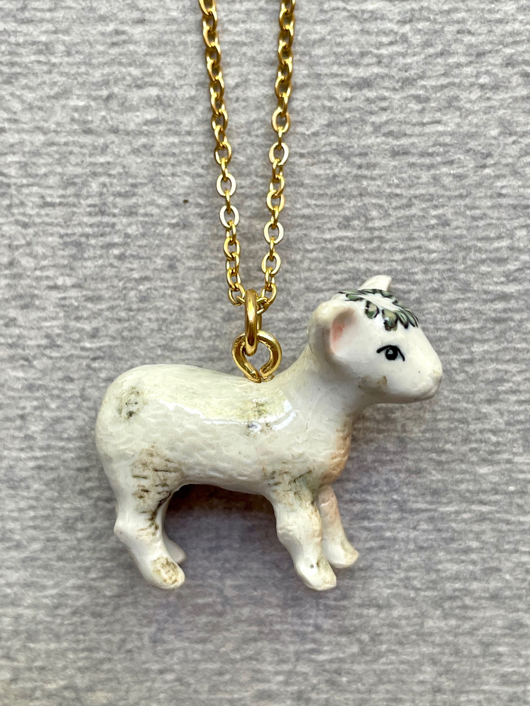 Porcelain "Little Lamb" Pendant by Camp Hollow
