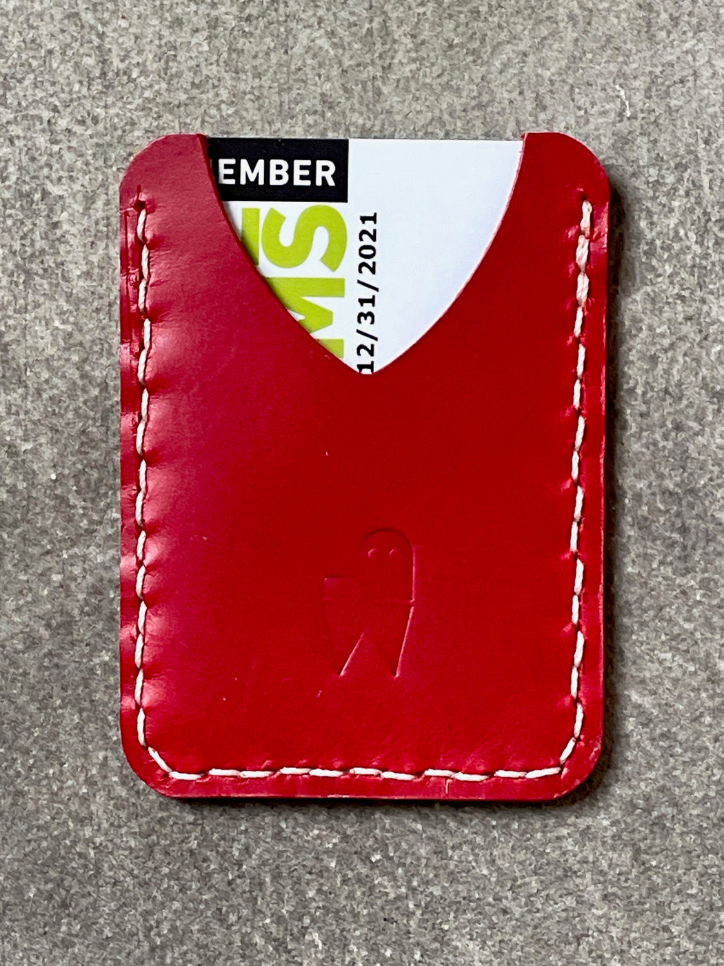 Red Leather Card Case by Pike Leather