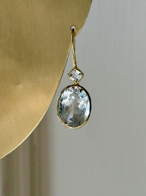 "Square Over Oval" Drop Earrings - Pales