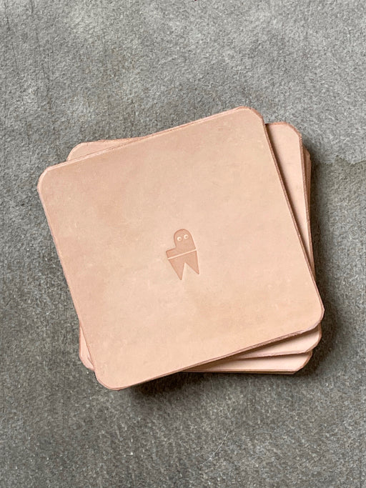 Natural Leather Coasters by Pike Leather