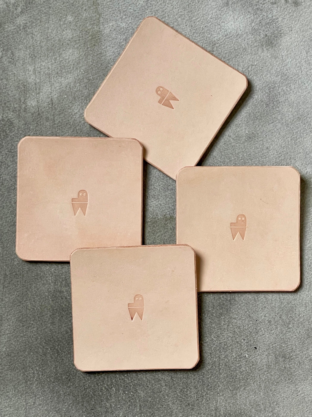 Natural Leather Coasters by Pike Leather