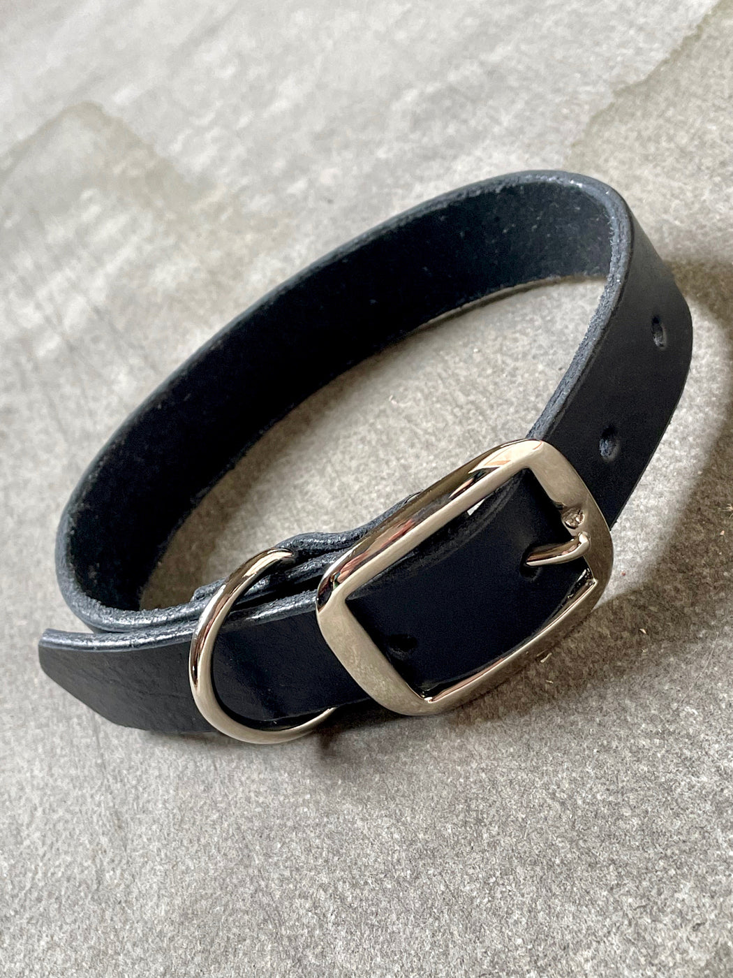 Black Leather Dog Collar by Pike Leather