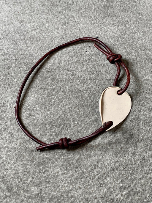 Guitar Pick Bracelet - Brown Leather
