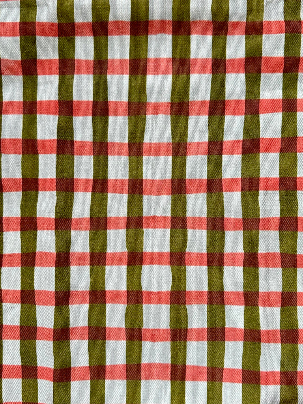 "Picnic" Tea Towel - Vermillion and Olive