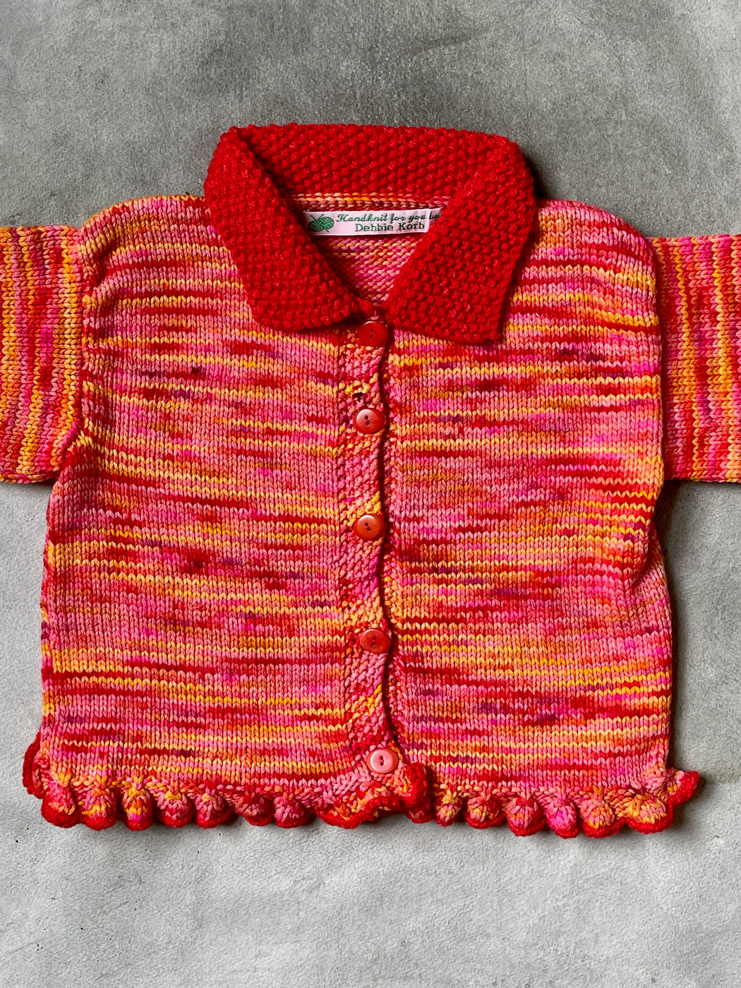 Aunt Debbie's Hand-Knit Ruffled Child's Sweater (2-3 years)