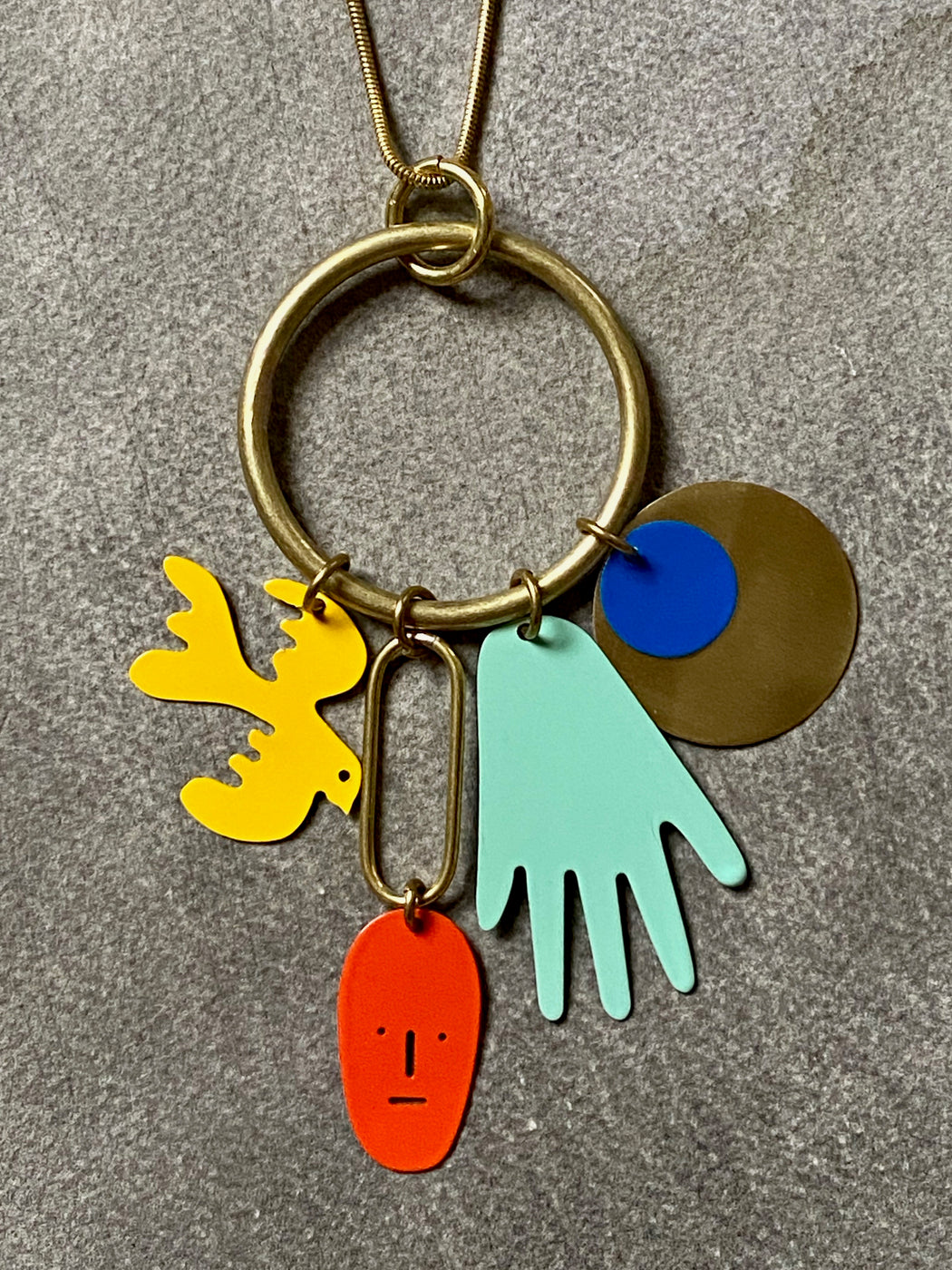 Sibilia "Macumba" Enameled Brass Pendant