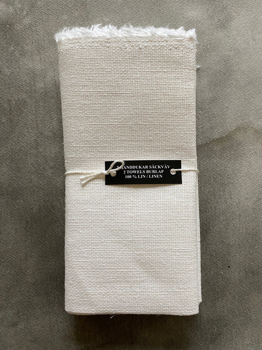 Axlings Ivory Linen Tea Towels - Set of 2