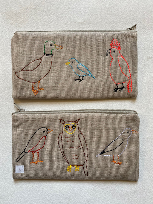 K Studio "Birds of the World" Embroidered Pouch