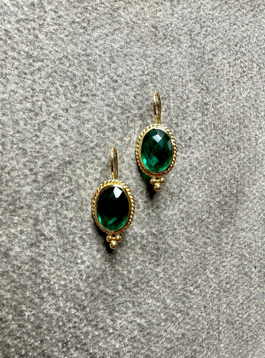 Green Tourmaline "Oval" Drop Earrings