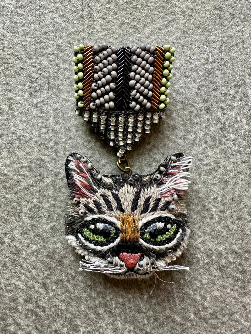 "Cat" Medal Brooch by Trovelore