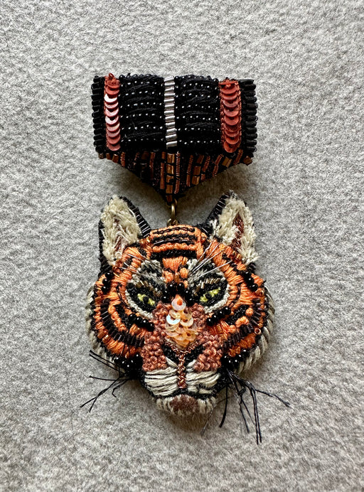 "Tiger" Medal Brooch by Trovelore