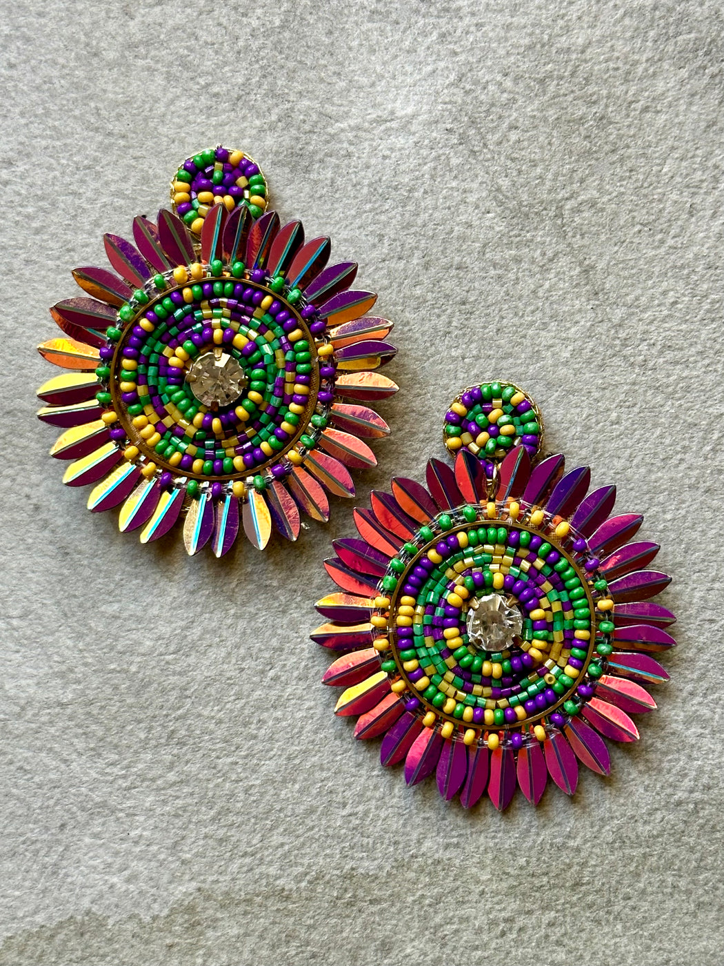 "Festive Flower" Beaded Earrings
