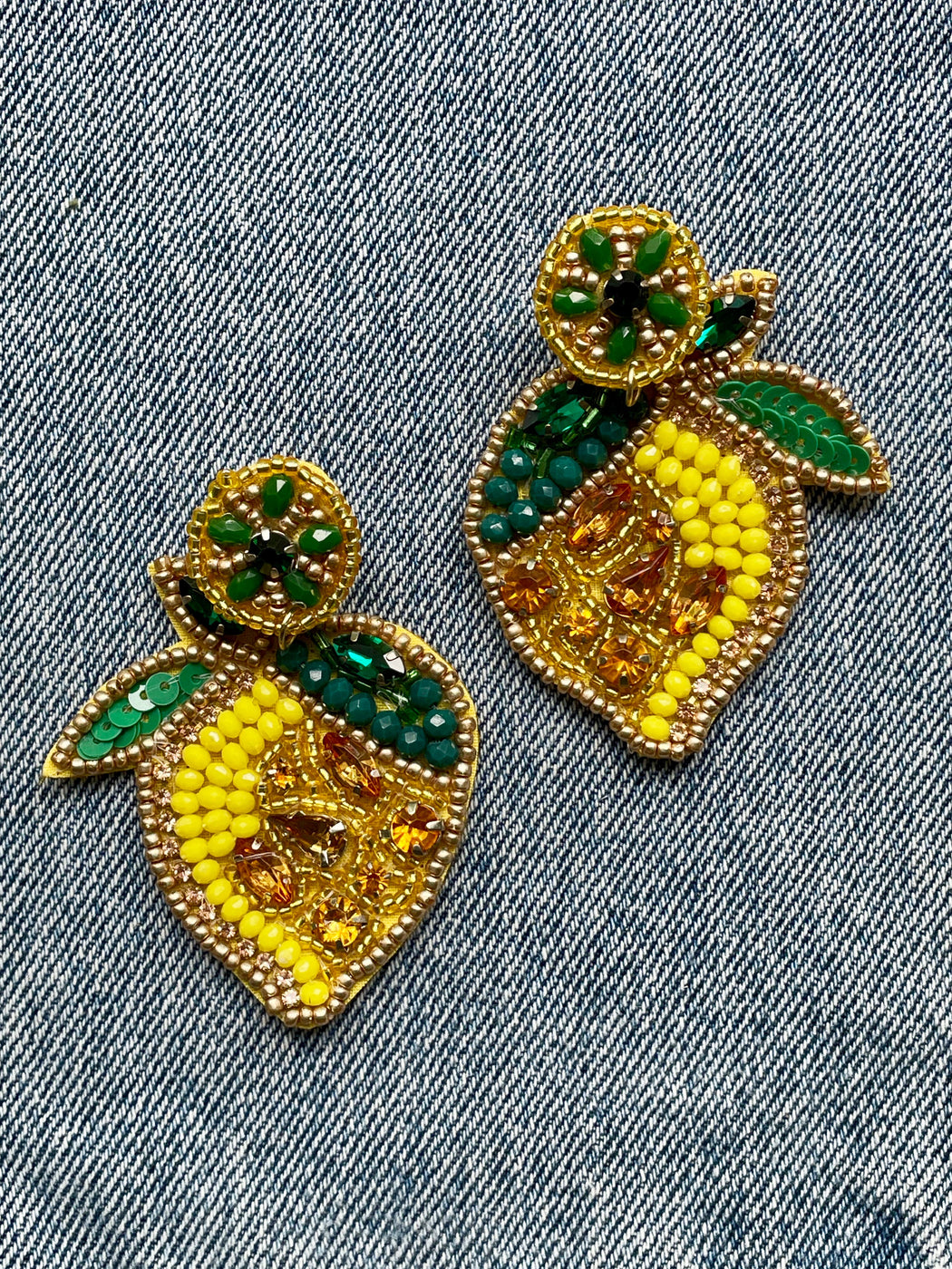 "Lemons" Seed Bead Earrings