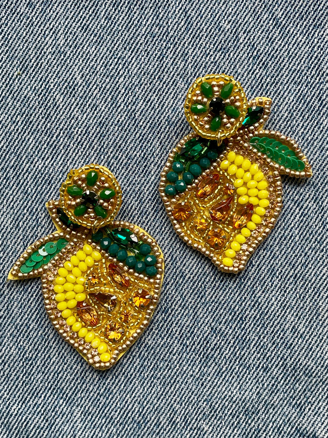 "Lemon" Beaded Earrings