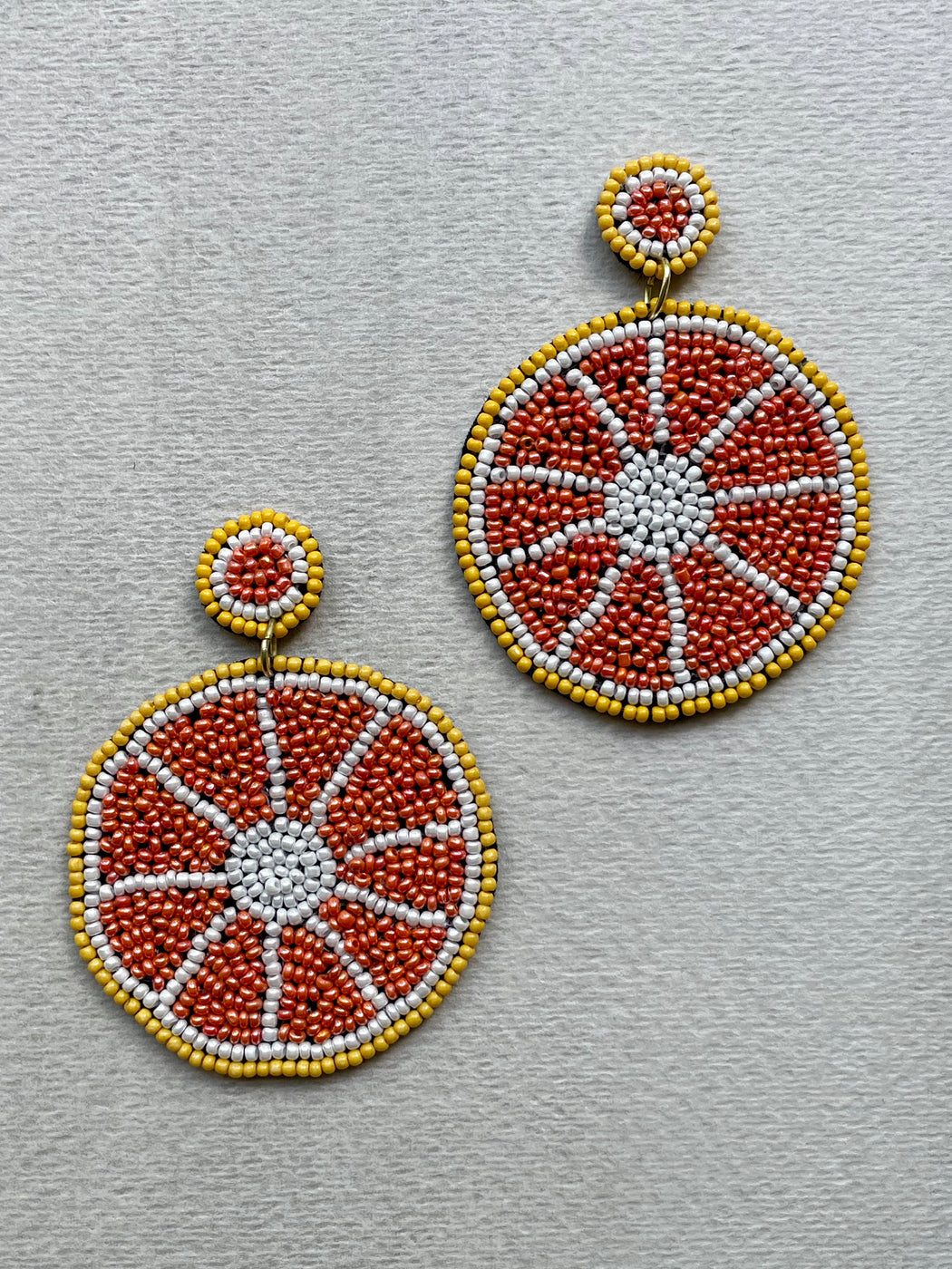 "Grapefruit" Seed Bead Earrings