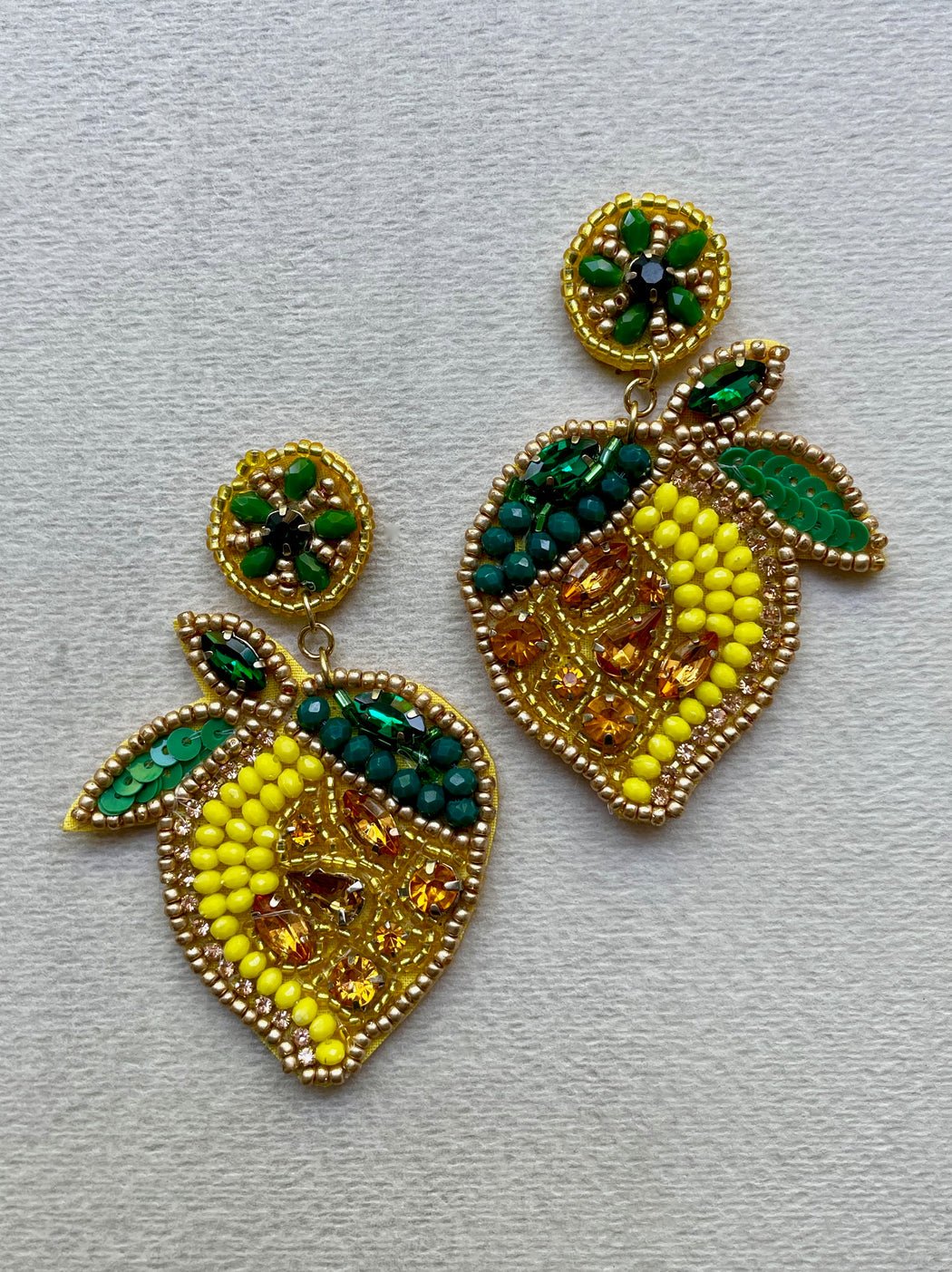 "Lemons" Seed Bead Earrings