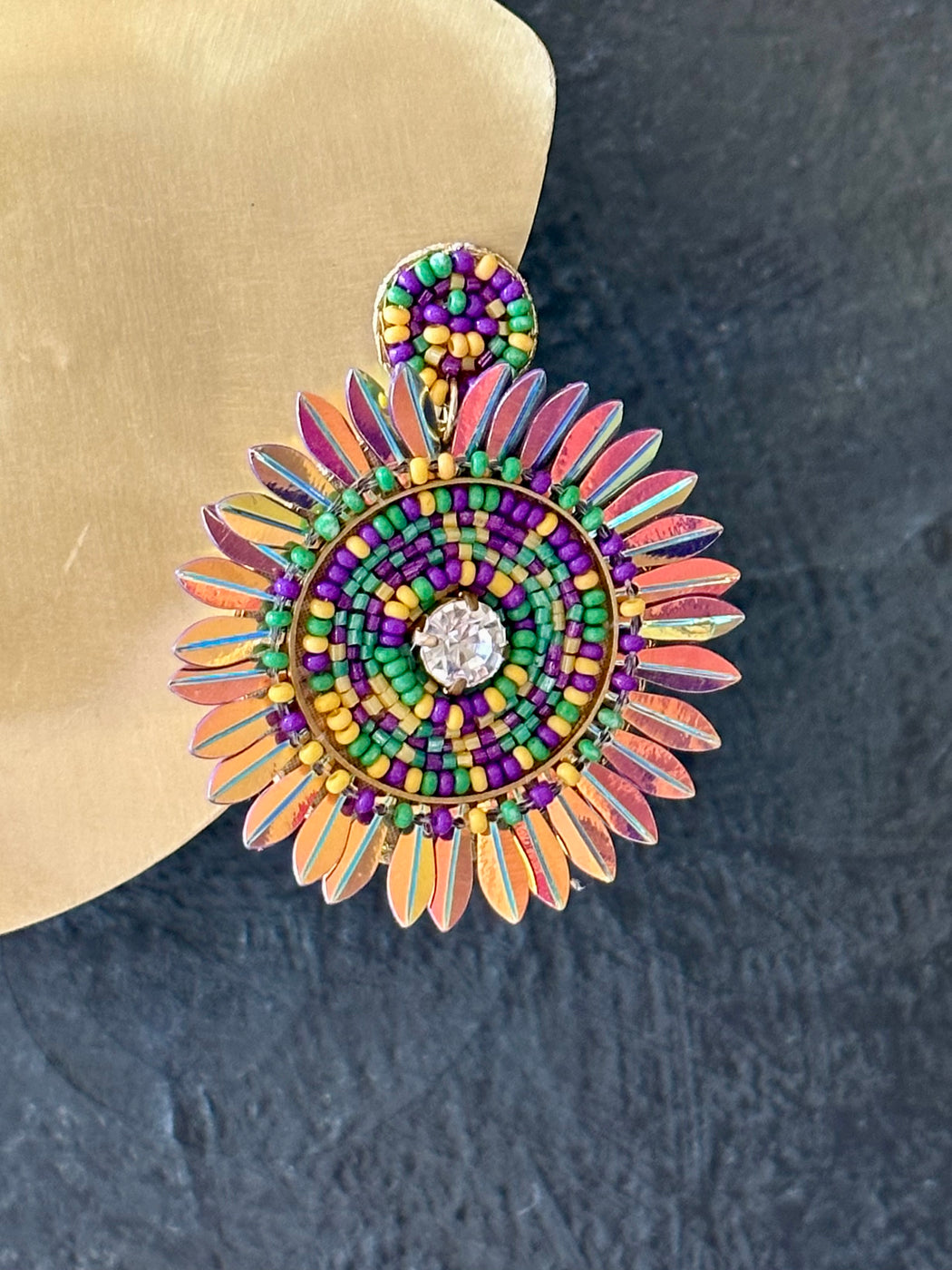 "Festive Flower" Beaded Earrings