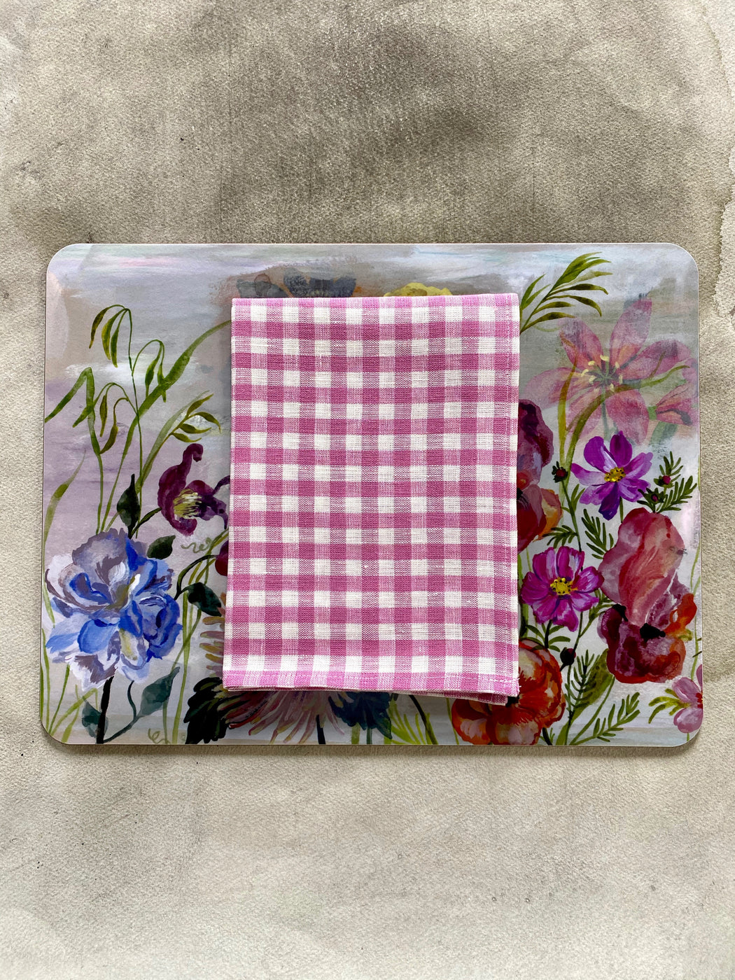 Pink Checked Tea Towel by Fog Linen Work