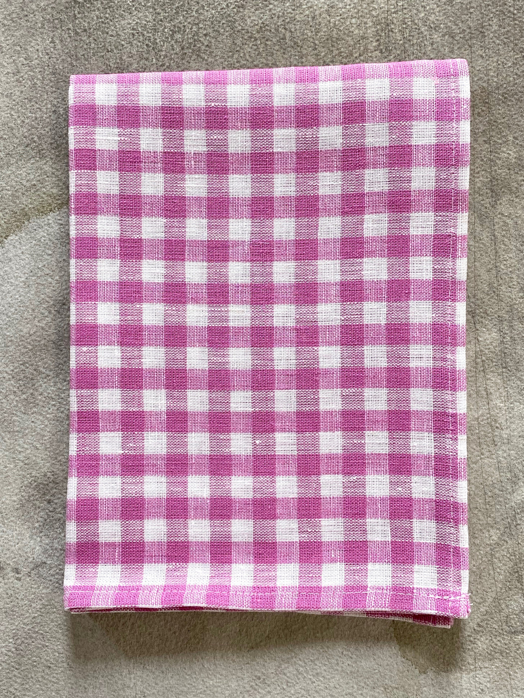 Pink Checked Tea Towel by Fog Linen Work