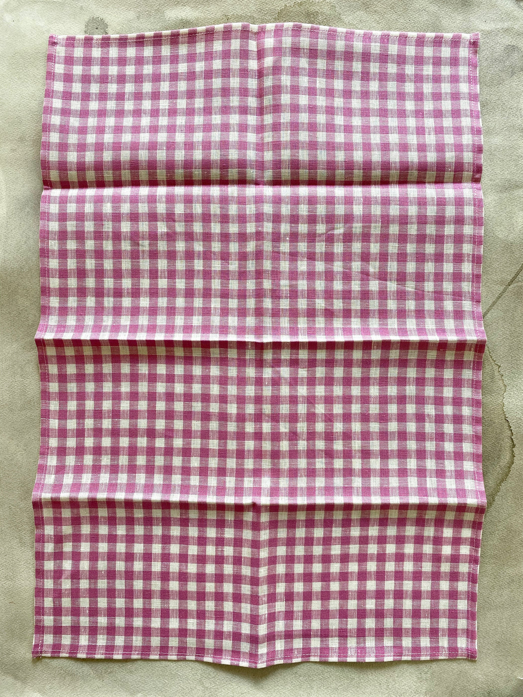 Pink Checked Tea Towel by Fog Linen Work