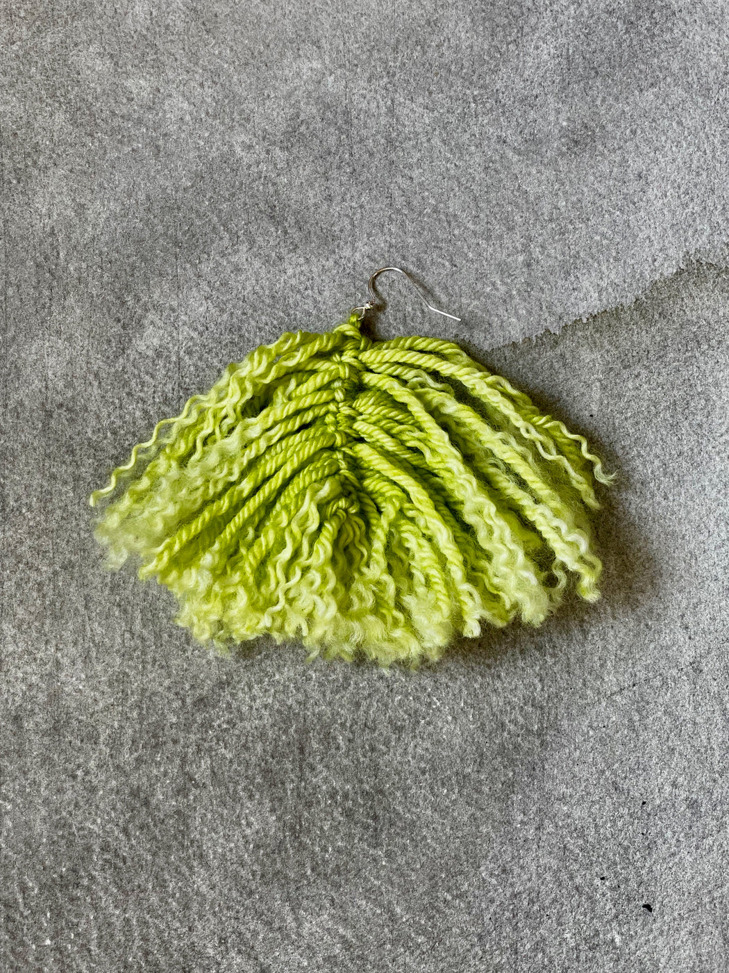 "Puff" Hand-Knotted Earring by Albo - Chartreuse