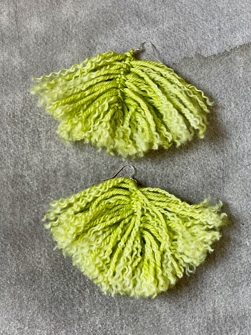 "Puff" Hand-Knotted Earring by Albo - Chartreuse