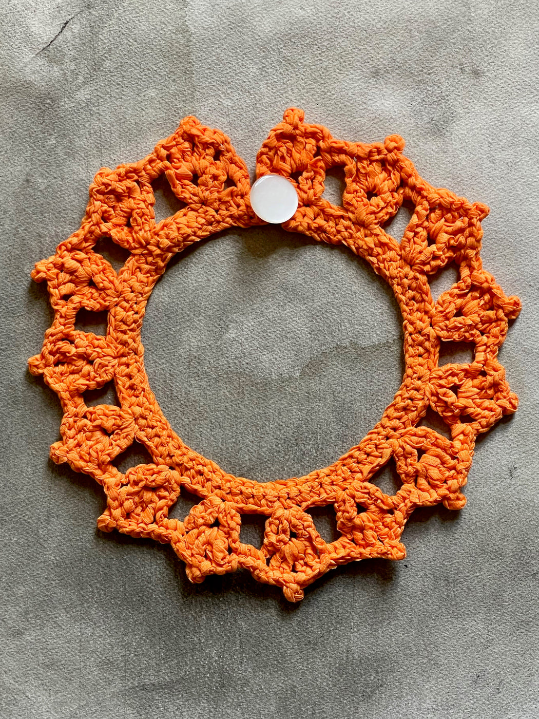 "Corona" Hand-Crocheted Collar by Albo - Orange