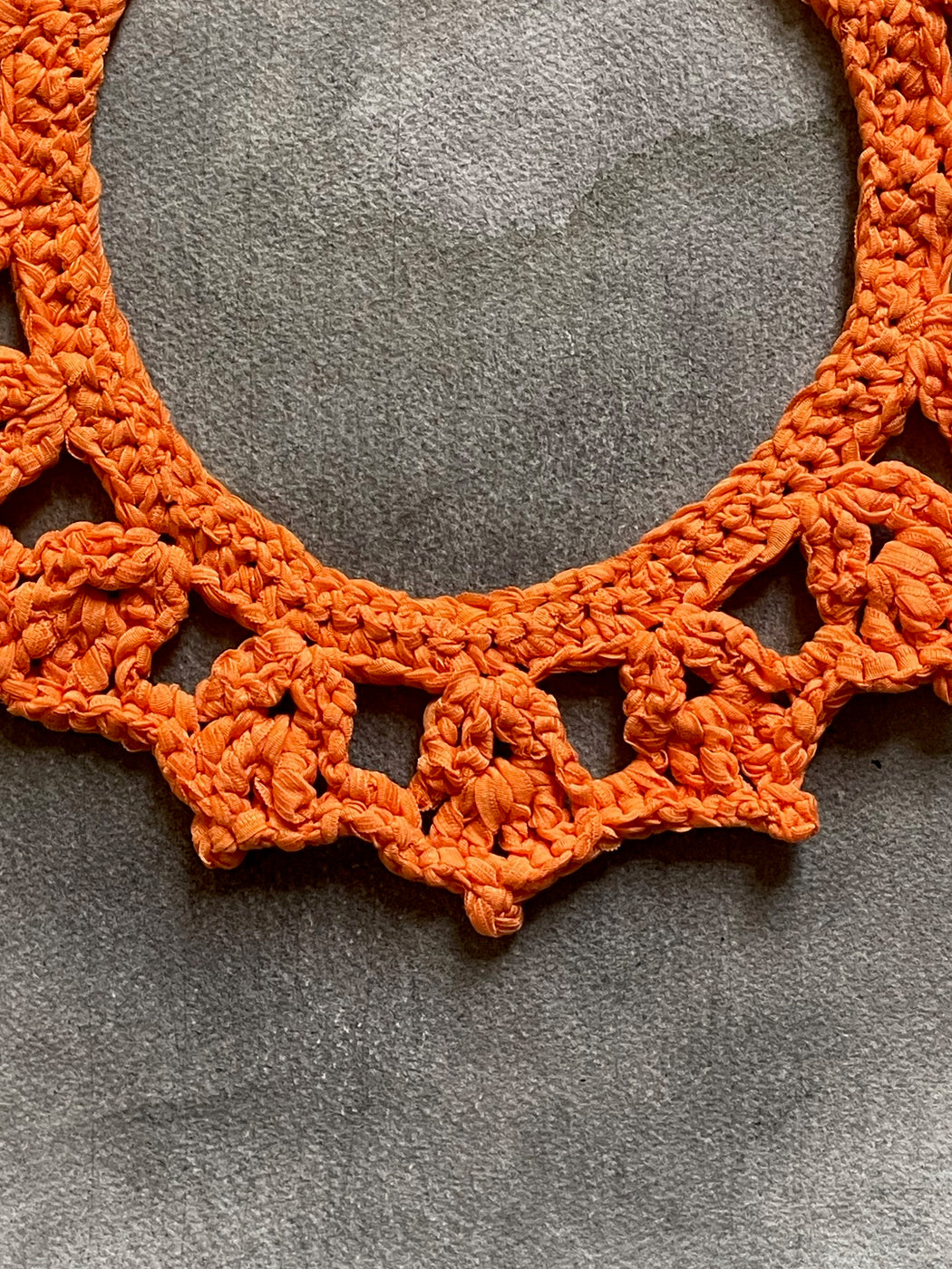 "Corona" Hand-Crocheted Collar by Albo - Orange