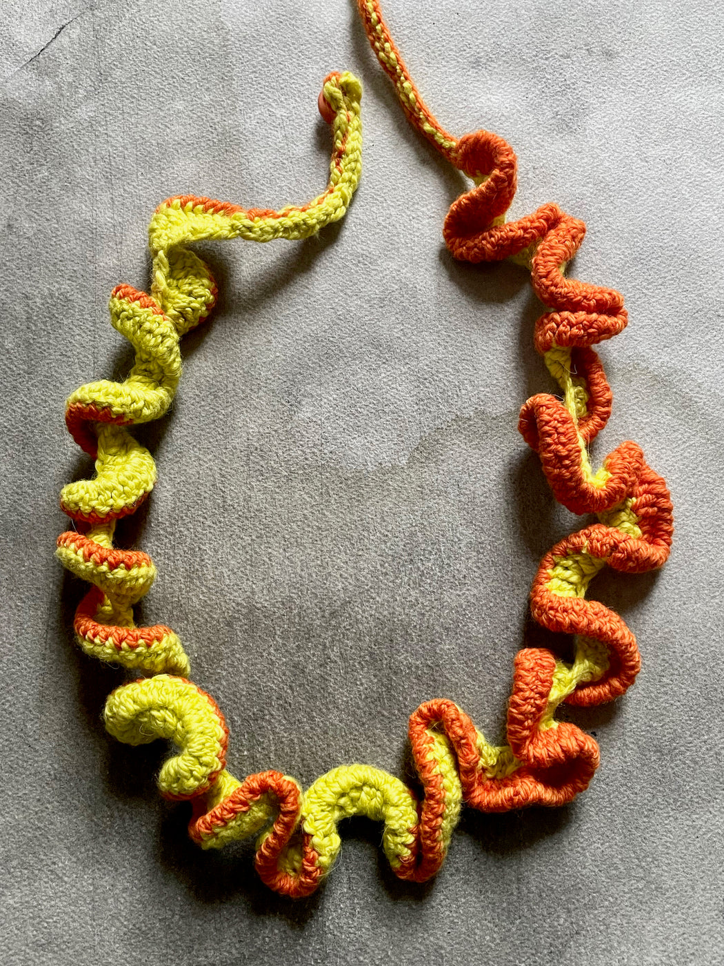 "Ruffle" Hand-Crocheted Necklace by Albo - Daffodil
