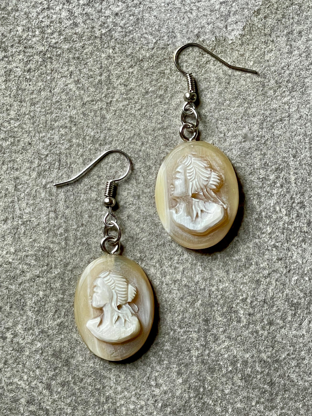 Thomas Paul "Cameo" Carved Horn Earrings