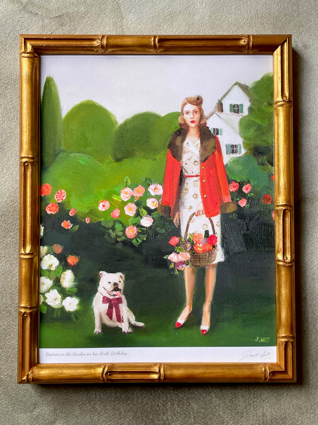"Beatrice in the Garden on her Sixth Birthday" by Janet Hill